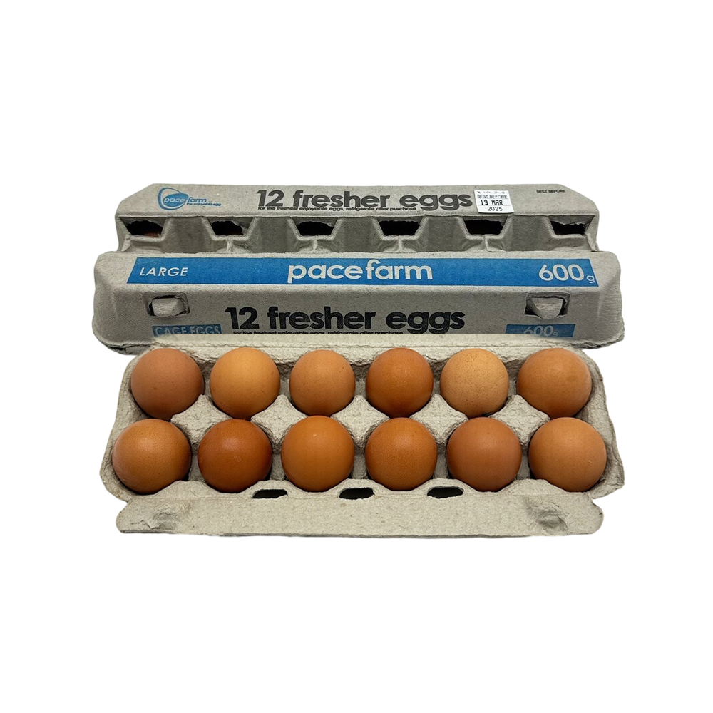 Pace Farm Caged Eggs Large 12 Pack 600g (Limit 1 PP)