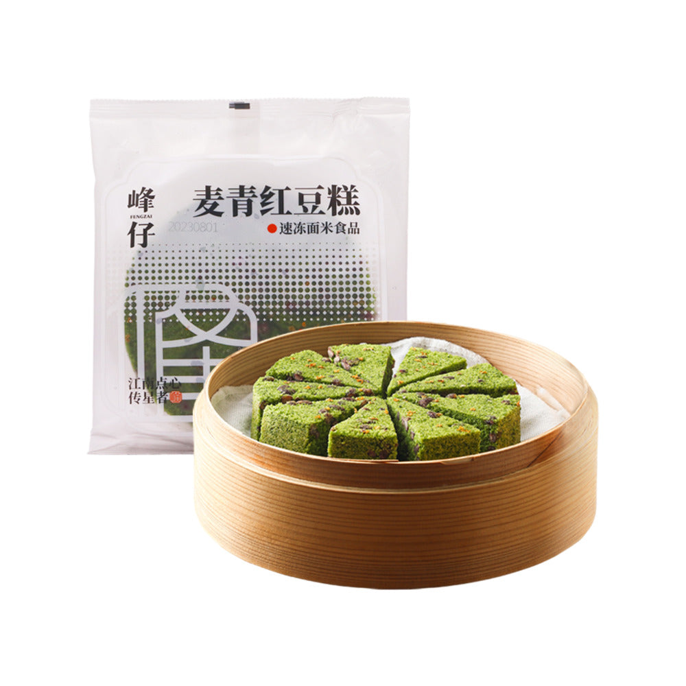 Fengzai-Frozen-Wheatgrass-Red-Bean-Rice-Cake-–-10-Pieces,-350g---Chinese-Green-Rice-Cake-1