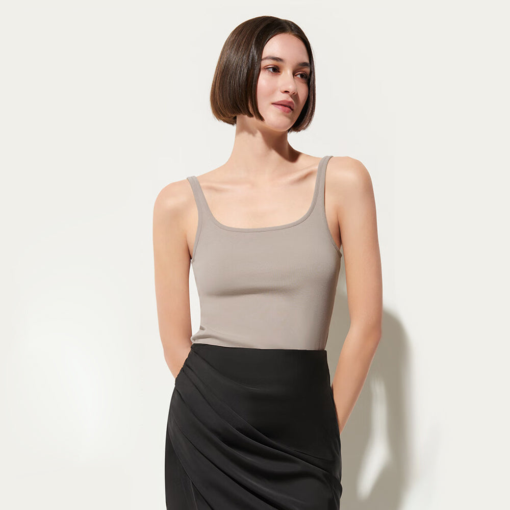 Ubras Simple Slim Fit Spaghetti Strap Tank Top - White, Size S