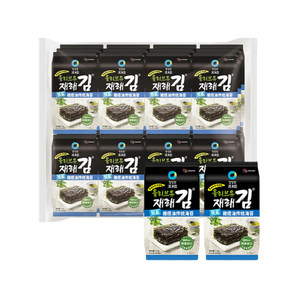 Chung-Jung-One-Lightly-Salted-Olive-Oil-Seaweed-Snacks---24-Packs,-180g-1