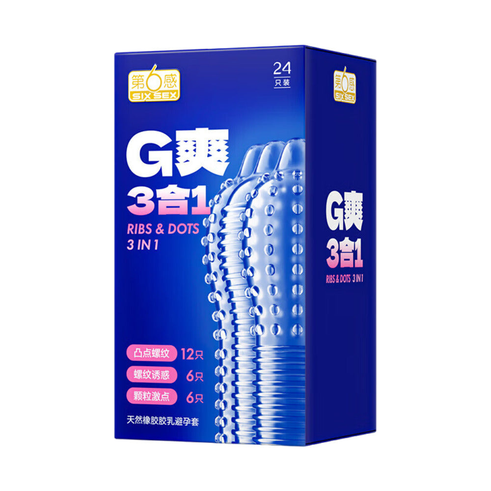Six-Sex-G-Pleasure-3-in-1-Ribbed-&-Dotted-Condoms---24-Count-1