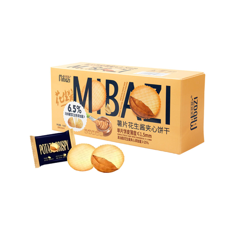Mibazi-Ultra‑Thin-Potato-Crisp-Peanut-Butter-Sandwich-Biscuits-150g---Peanut-Butter-Filled-Cookies-1