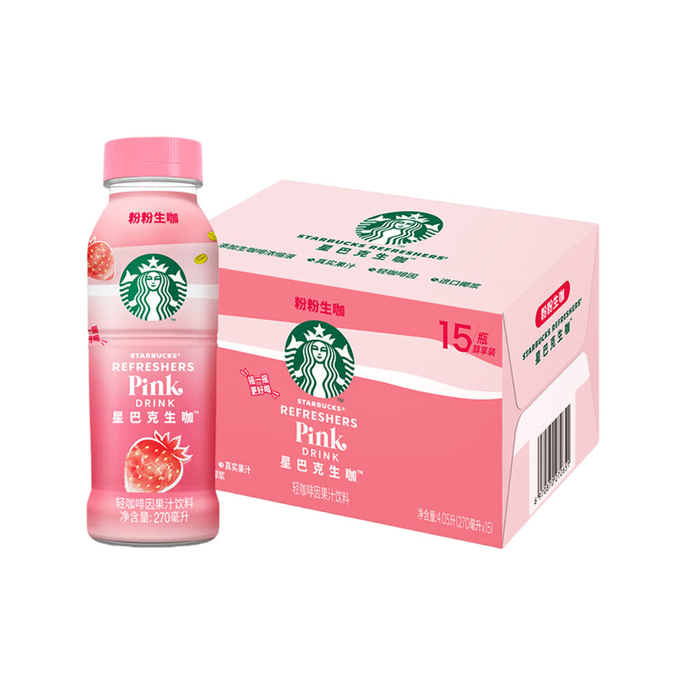 Starbucks-Refreshers-Pink-Drink-(Original)-–-Lightly-Caffeinated-Strawberry-&-Coconut-Juice-Beverage,-270ml-×-15-Bottles-1