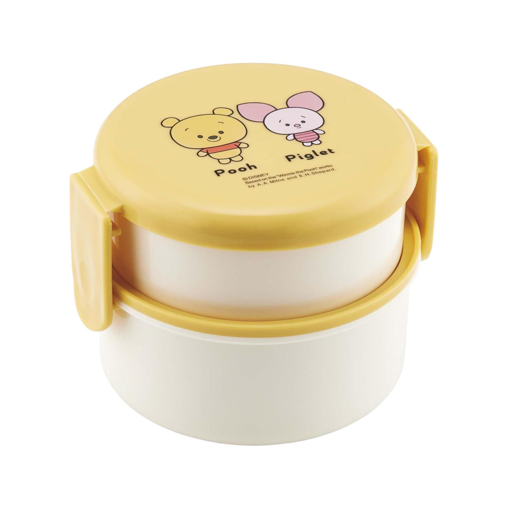 Skater-Antibacterial-Round-2‑Tier-Bento-Box-–-Winnie-the-Pooh-&-Piglet,-230-ml-+-270-ml---Kids-Lunch-Container-1
