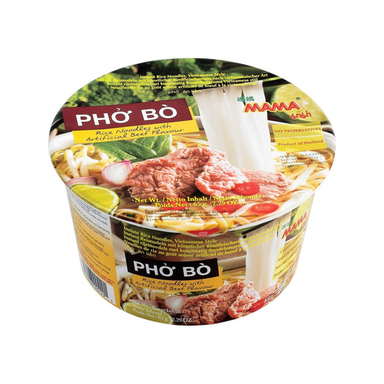 Mama Pho Bò Rice Noodle Cup – Beef-Flavoured Vietnamese Instant Pho - 65g