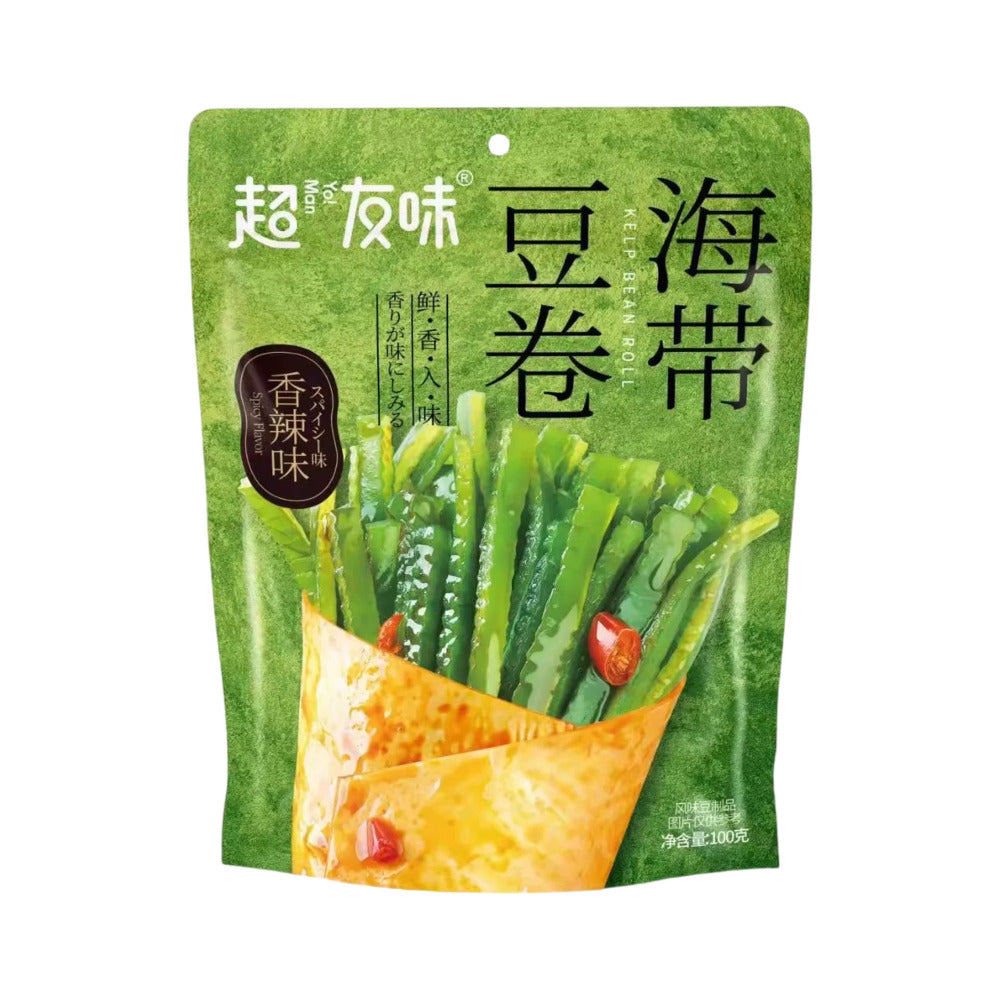 Chaoyouwei-Kelp-&-Tofu-Skin-Rolls-(Spicy)-100g---Ready-to-Eat-Seaweed-Snack-1