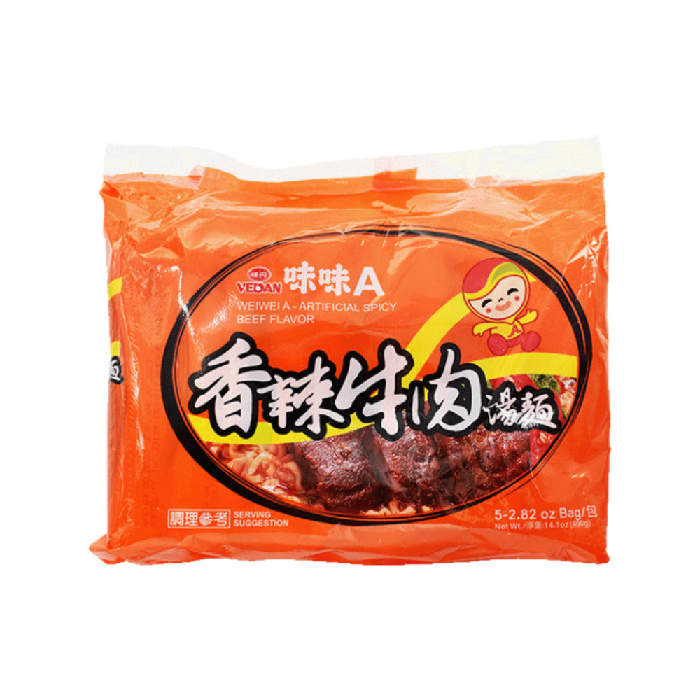 Vedan-Wei-Wei-Instant-Noodles-Spicy-Beef-Flavor---5-Pack,-80g-Each--1