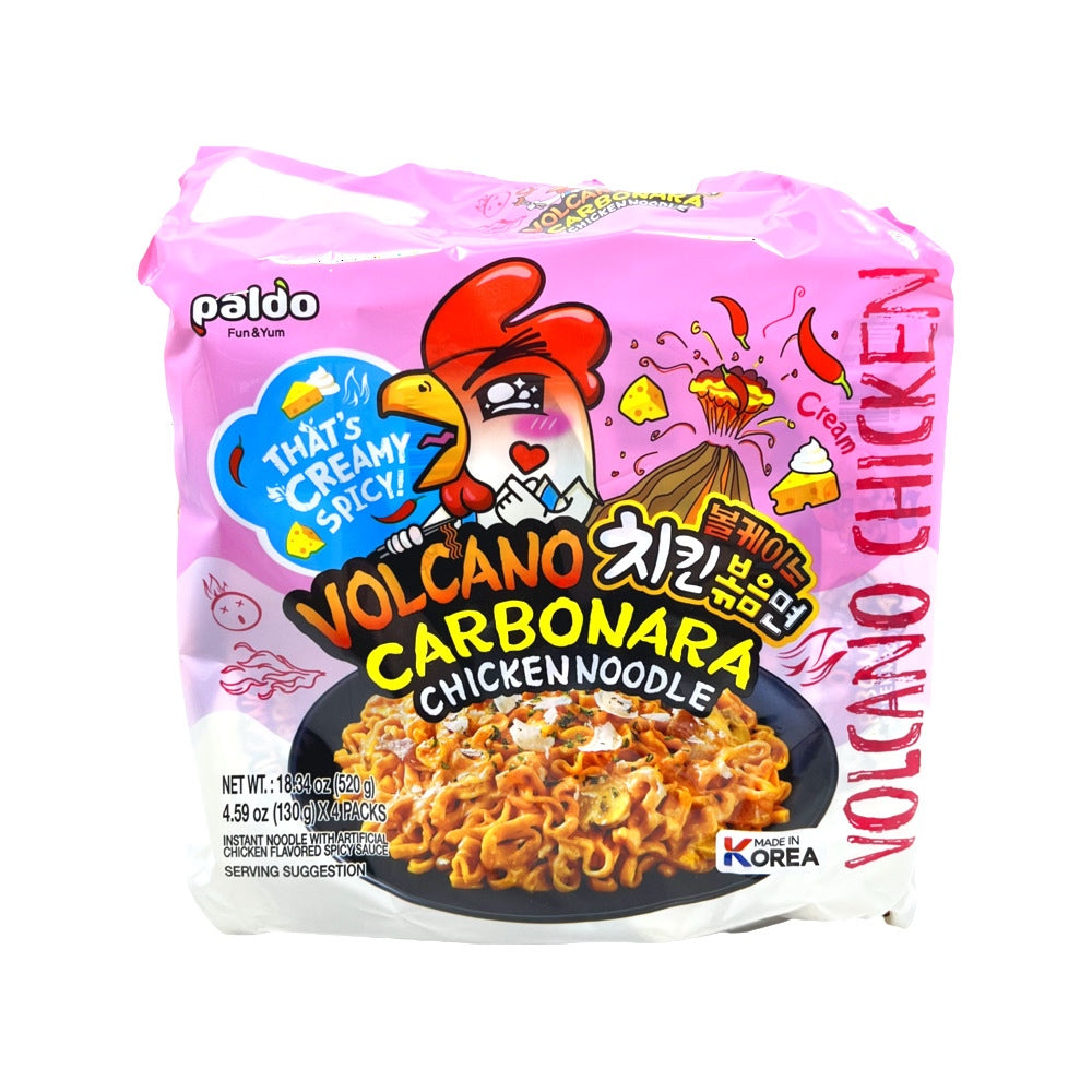 Paldo-Volcano-Carbonara-Chicken-Noodles-130g-x-4-Pack-–-Korean-Spicy-Carbonara-Ramen-1