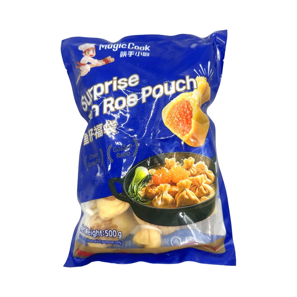 Magic-Cook-Fish-Roe-Pouches-–-500g---Frozen-Hot-Pot-Stuffed-Tofu-Pockets-with-Surimi-&-Roe-Center-1