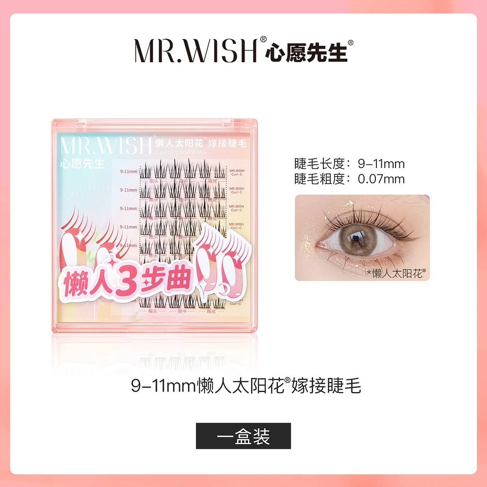 MR.WISH-Sunflower-Easy-Cluster-False-Eyelashes-9–11-mm-(0.07-mm-Thickness)-–-DIY-Lash-Extensions,-One-Box-1
