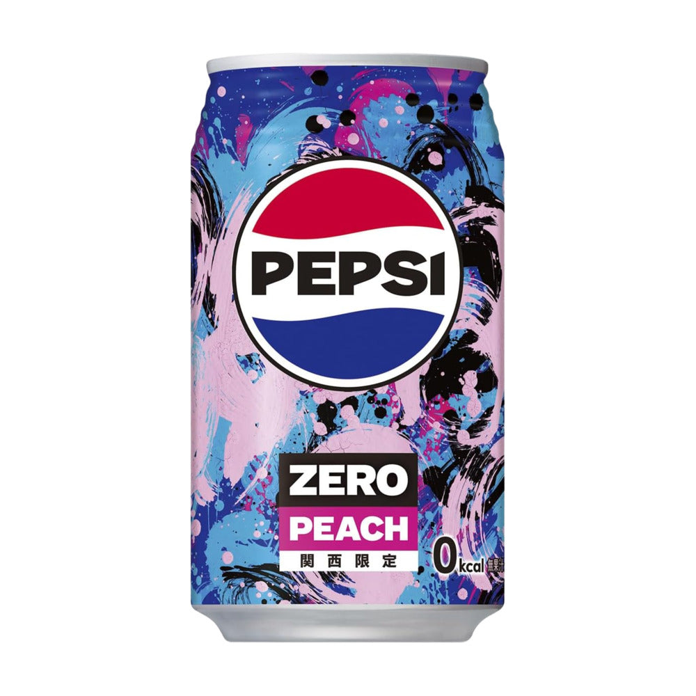 Pepsi-Zero-Peach-Flavoured-Cola-(Kansai-Limited-Edition)-340ml-Can-–-Sugar-Free,-Zero-Calorie-1