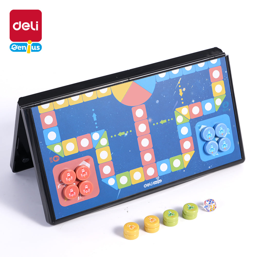 Deli-Magnetic-Ludo-(Aeroplane-Chess)-Board-Game,-Medium-Size-–-Foldable-Travel-Set-1