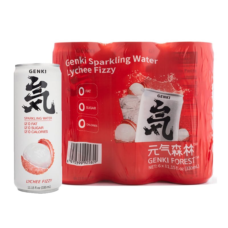 Genki-Forest-Lychee-Flavored-Sparkling-Water---330ml,-6-Pack-1