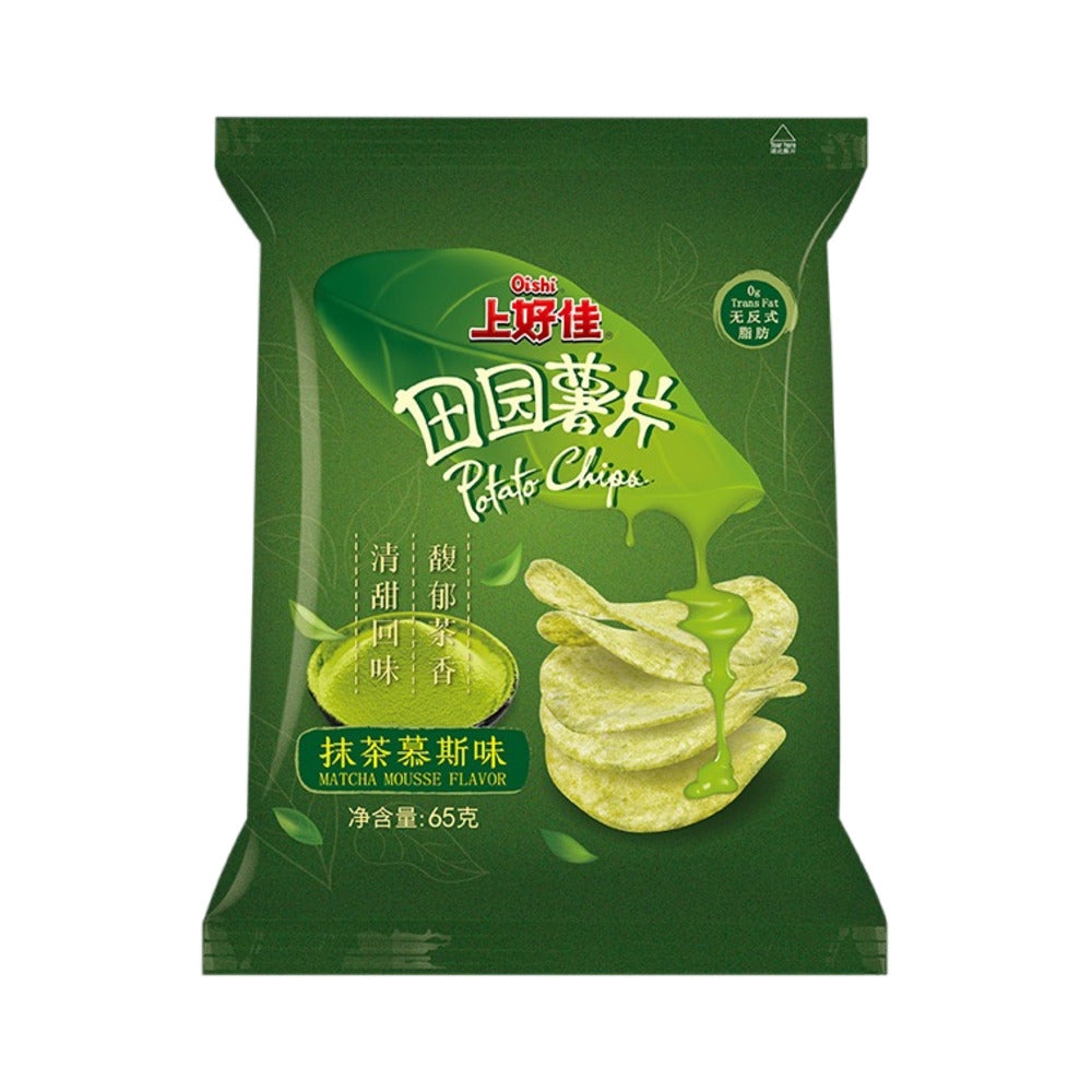 Oishi-Potato-Chips-Matcha-Mousse-Flavor-65g---Matcha-Green-Tea-Chips-1