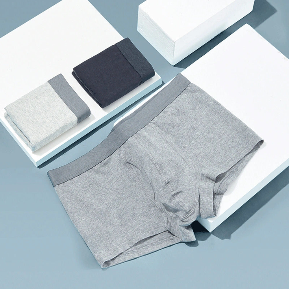 NetEase-Yanxuan-Men's-Breathable-Cotton-Boxer-Briefs---Heather-Grey,-Size-M-1