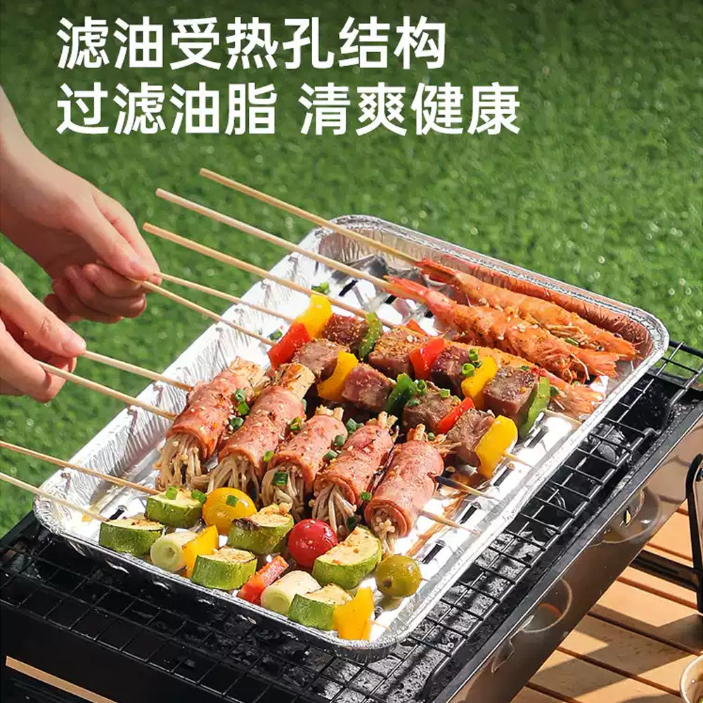 Cooker-King-Disposable-Aluminum-Foil-Grill-Trays-–-Pack-of-10---Perforated-Grease-Draining-BBQ-&-Oven-Pans-1