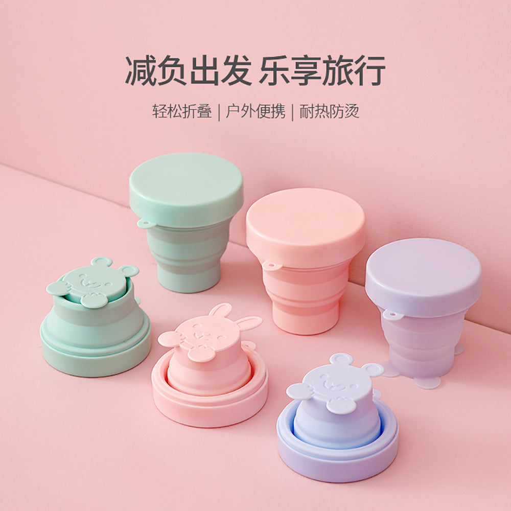FaSoLa-Travel-Foldable-Silicone-Cup---Jelly-Green,-Cute-Pet-Design-1