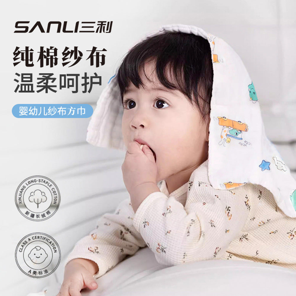 Sanli-6-Layer-Cotton-Muslin-Baby-Washcloth-–-Little-Cars-Print,-30-x-30-cm-(29-g)-1