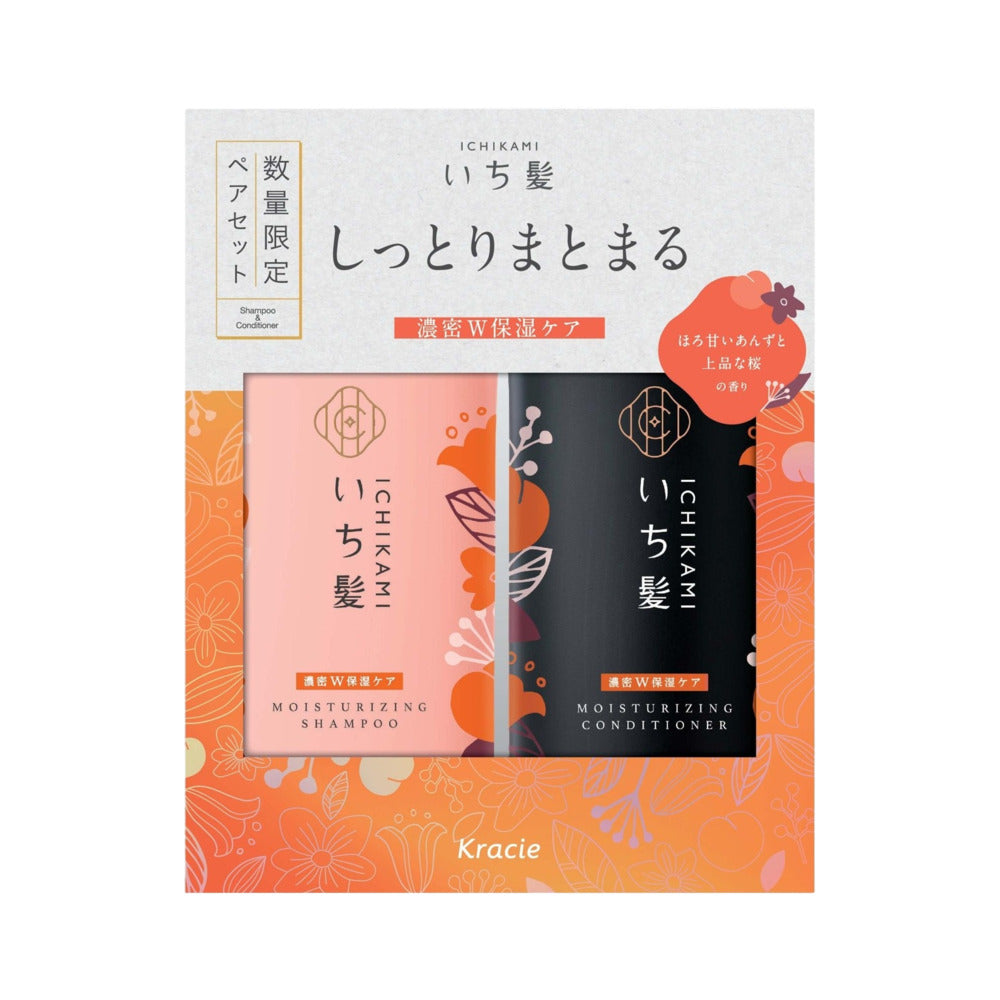 Kracie-Ichikami-Moisturizing-Shampoo-&-Conditioner-Set-480ml-x-2---Apricot-&-Cherry-Blossom-Scent-1