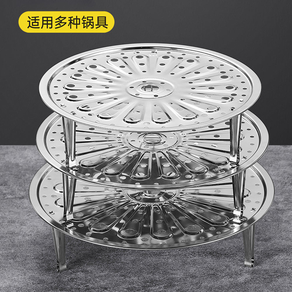 Cooker-King-304-Stainless-Steel-Steamer-Plate-with-Legs,-18-cm-(17.8-cm-Diameter)-–-Perforated-Rack-for-Multi-Pot-Use-1