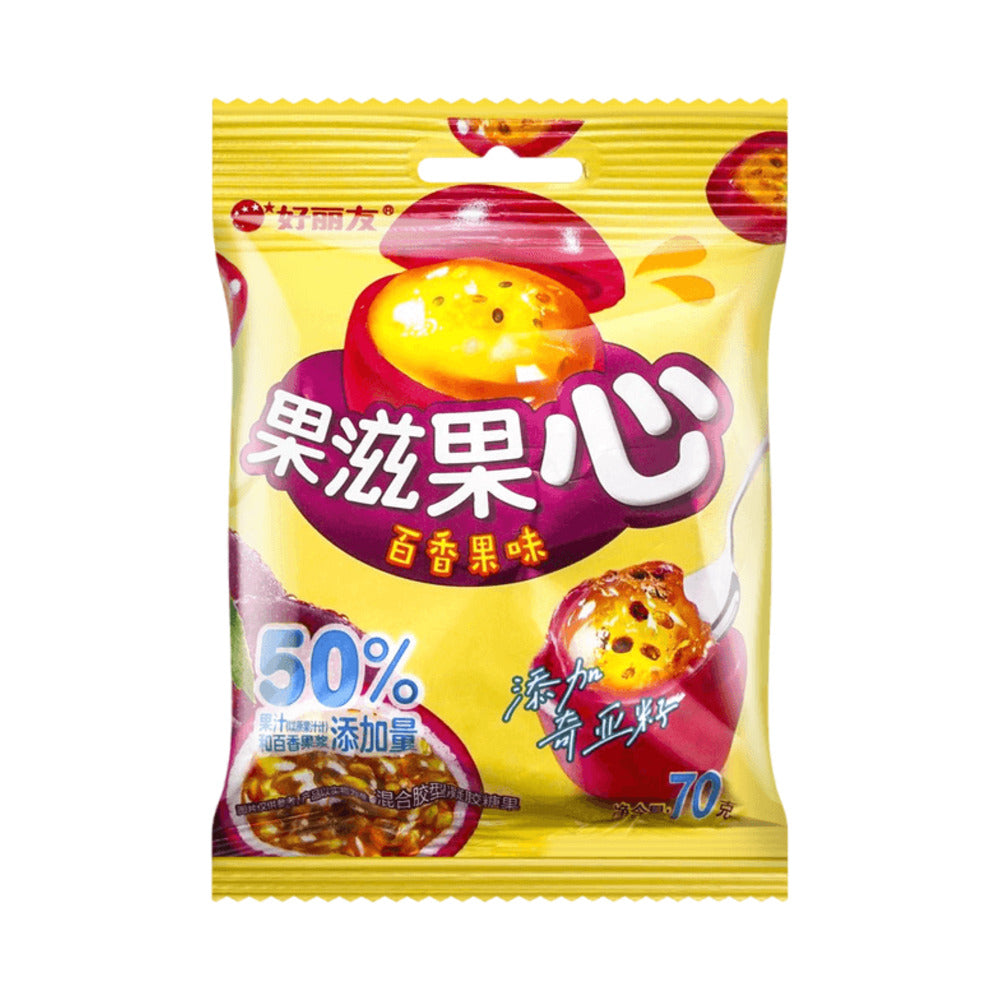 Orion-Fruity-Core-Passion-Fruit-Gummies-70g-–-Soft-Candy-with-50%-Real-Juice-&-Chia-Seeds-1