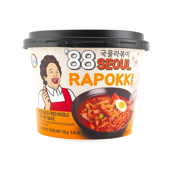 Surasang 88 Seoul Rapokki Cup 182g – Rice Cake & Fried Noodles in Hot Sauce