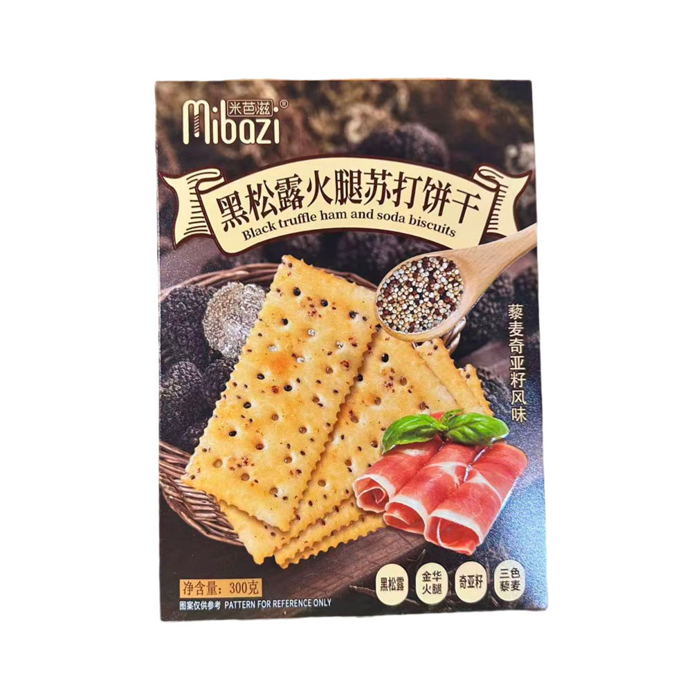 Mibazi-Black-Truffle-&-Ham-Soda-Crackers-300g---with-Chia-&-Tri‑Colour-Quinoa-1