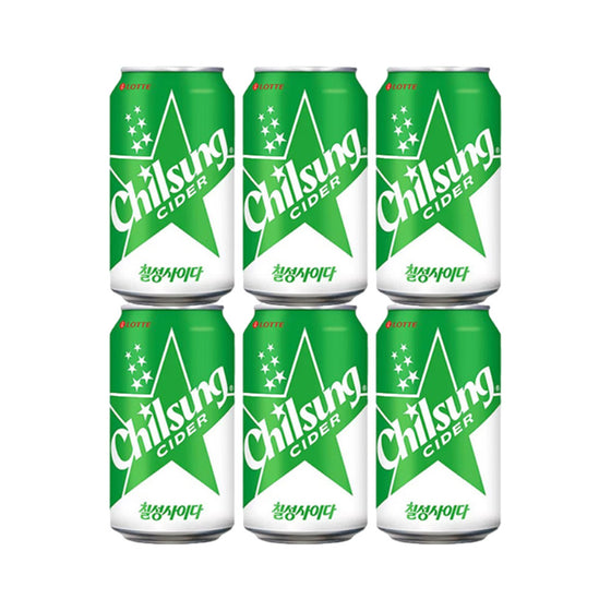 Lotte Chilsung Cider Lemon-Lime Soda 355ml x 6 Cans