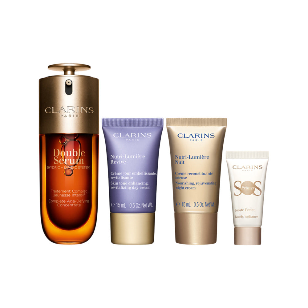 Clarins-2025-Christmas-Gift-Set:-Double-Serum-(9th-Gen)-&-Nutri‑Lumière-Day-&-Night-Creams-+-SOS-Primer-–-4‑Piece-Set-2