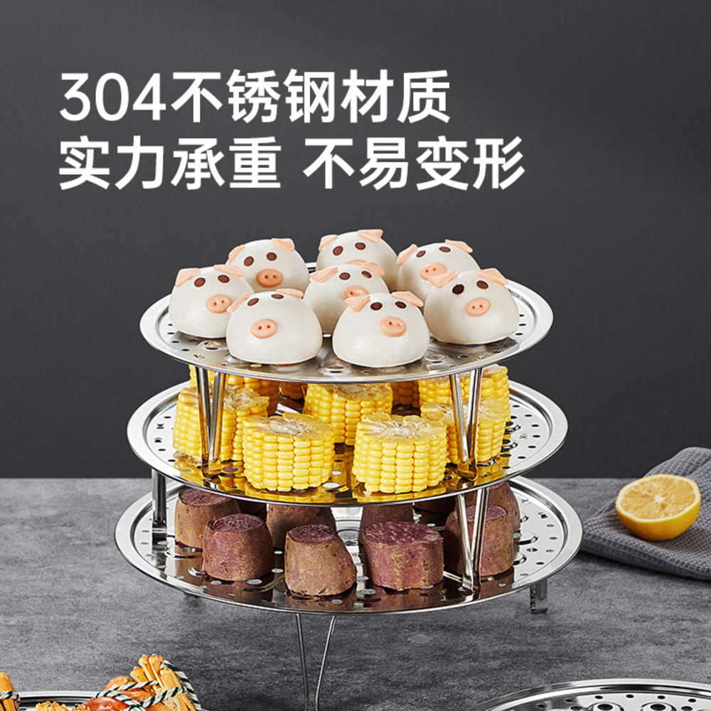 Cooker-King-304-Stainless-Steel-Steaming-Rack-32-cm-(31.8-cm-Inner-Diameter)-–-Multipurpose-Steamer-Plate/Insert-for-Pots-&-Woks-2