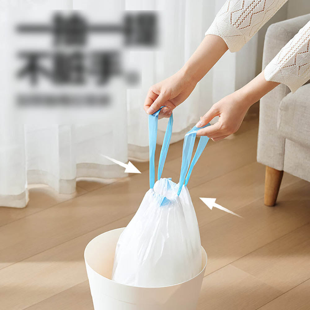 NetEase Yanxuan Drawstring Trash Bags (M), Medium-Duty, 3 Rolls (60 Bags), 450 x 500 mm - Rubbish Bags for Small Bins