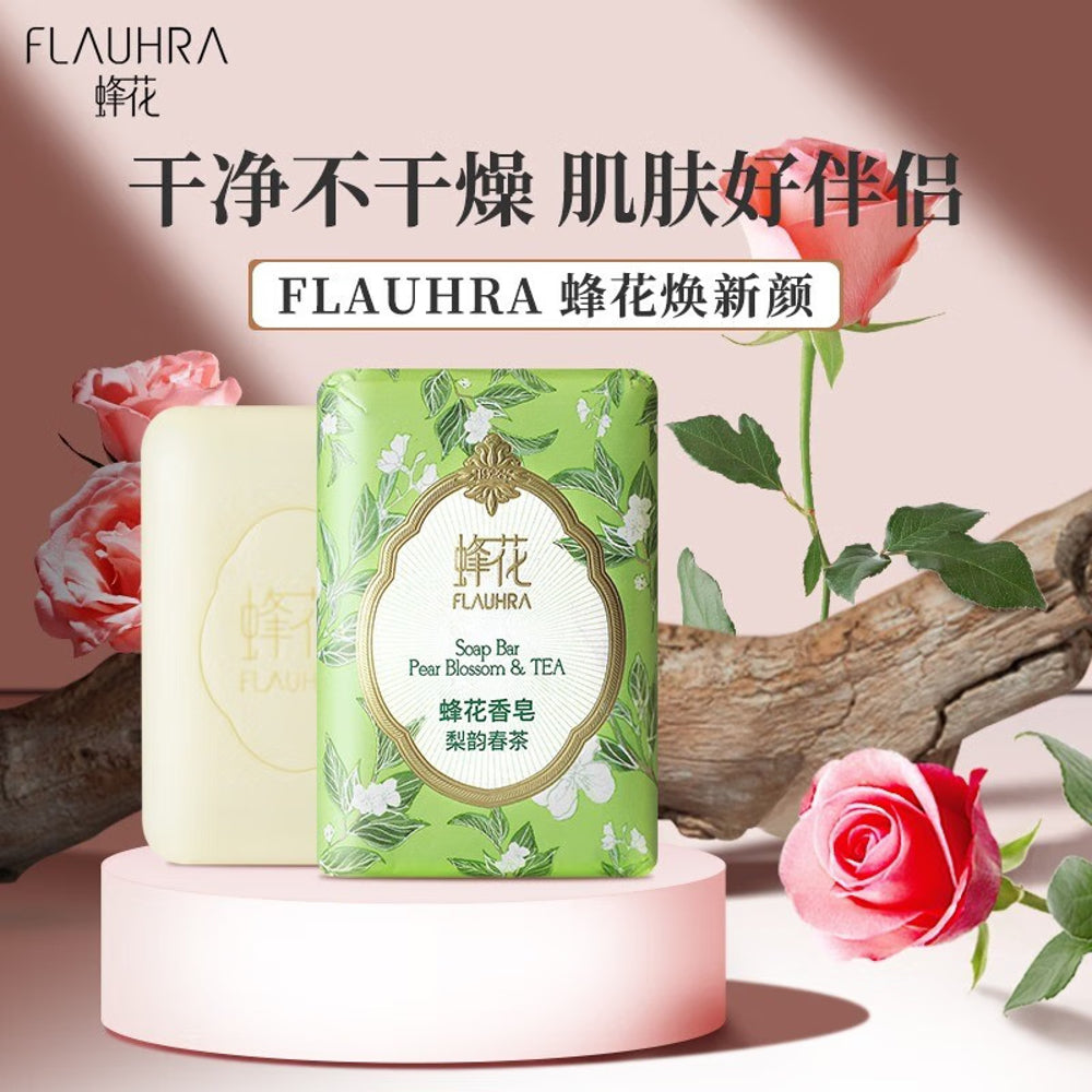 Flauhra-Pear-Blossom-&-Tea-Soap-Bar---125g-1