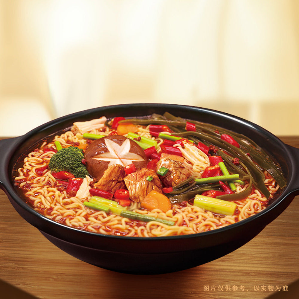 Jinmailang-1.5-Bowl-Instant-Noodles---Mala-Spicy-Beef-Hot-Pot-Flavor-157g---Cup-Noodles-2