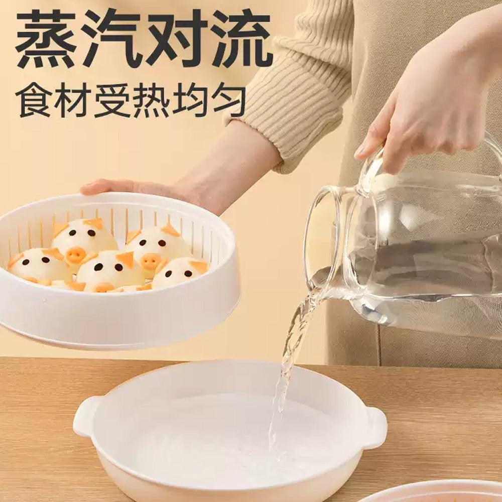Cooker-King-Double-Layer-Round-Microwave-Steamer-–-BPA-Free-Food-Grade-Cooker-for-Vegetables,-Seafood-&-Rice-2