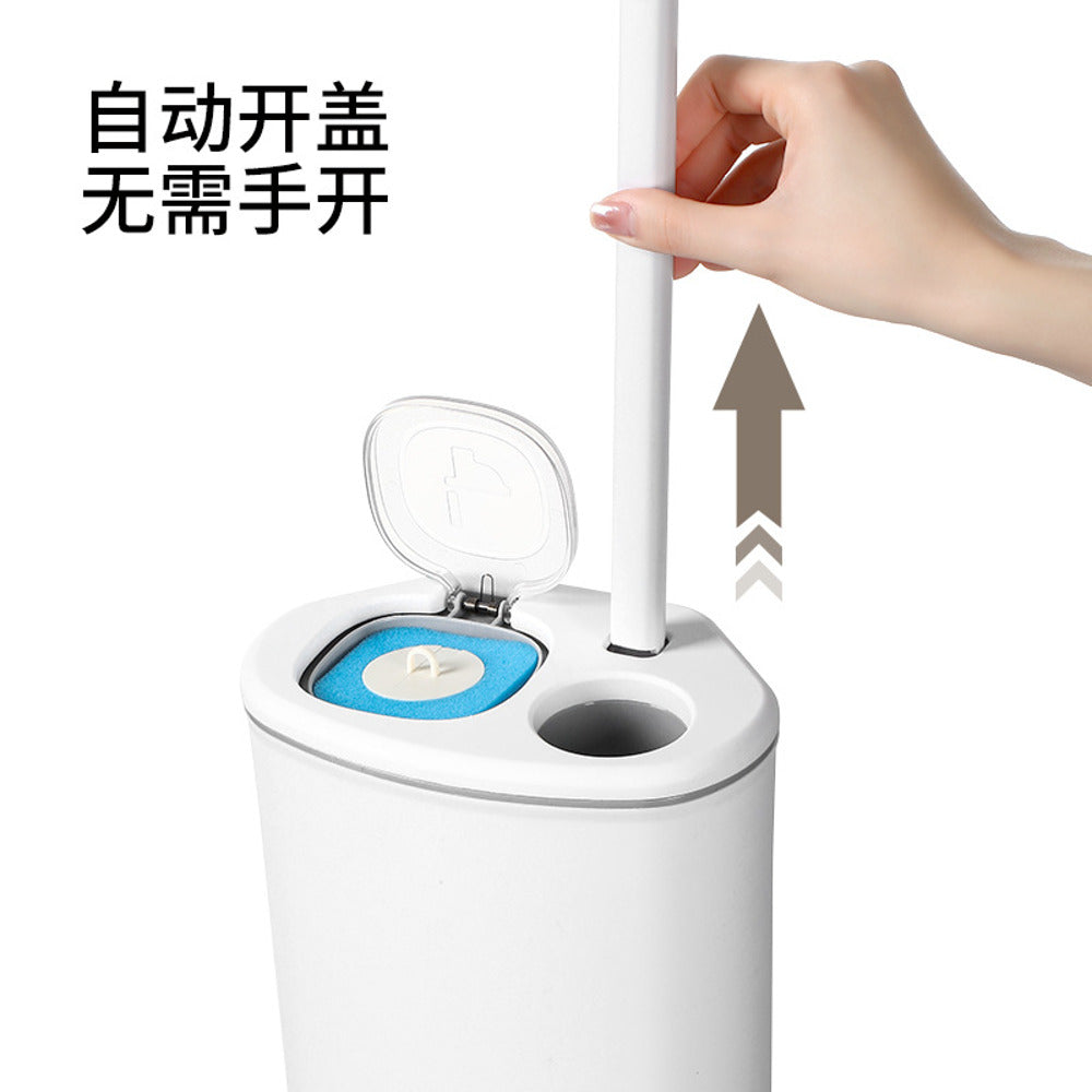 FaSoLa-Wall-Mounted-Toilet-Brush-&-Holder-Set-with-Auto-Open-Lid---White-2