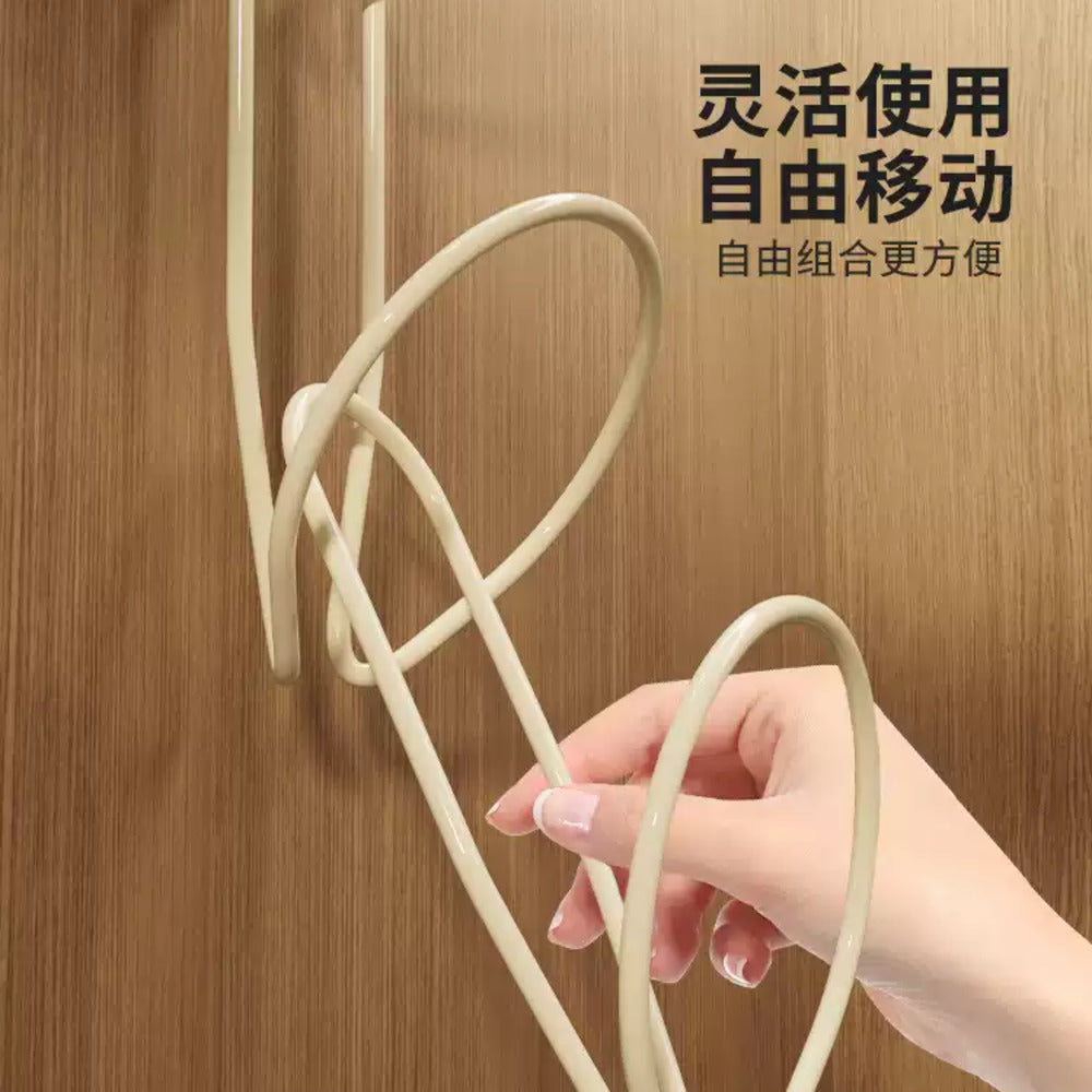 Modern-Sweethome-Hat-Organizer-Rack-with-Suction-Cup,-Cream-White-&-Green-–-Pack-of-5---Spiral-Cap-Holder-Hooks-3