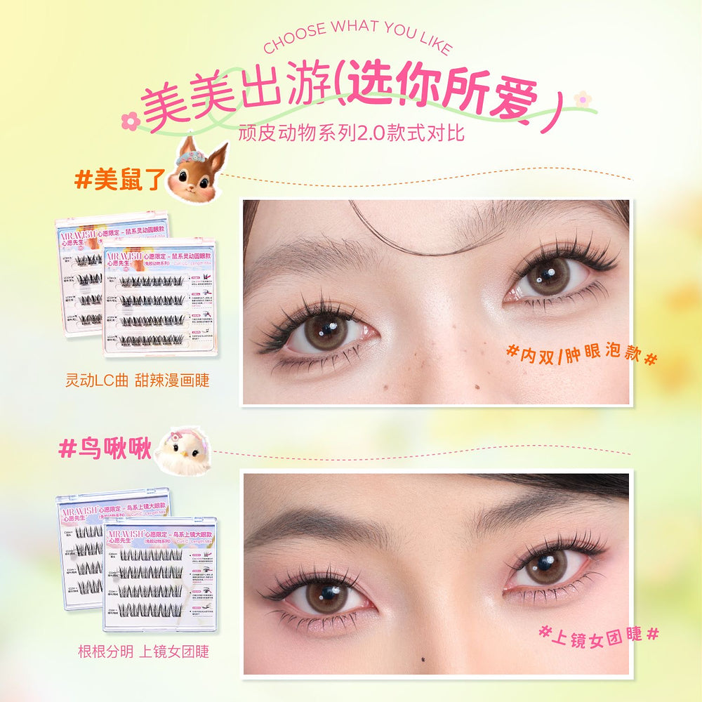 MR.WISH-Glue-Free-False-Eyelash-Clusters-–-Animal-Series-“Bird”-Camera-Ready-Style,-C-Curl-10-12-mm-3
