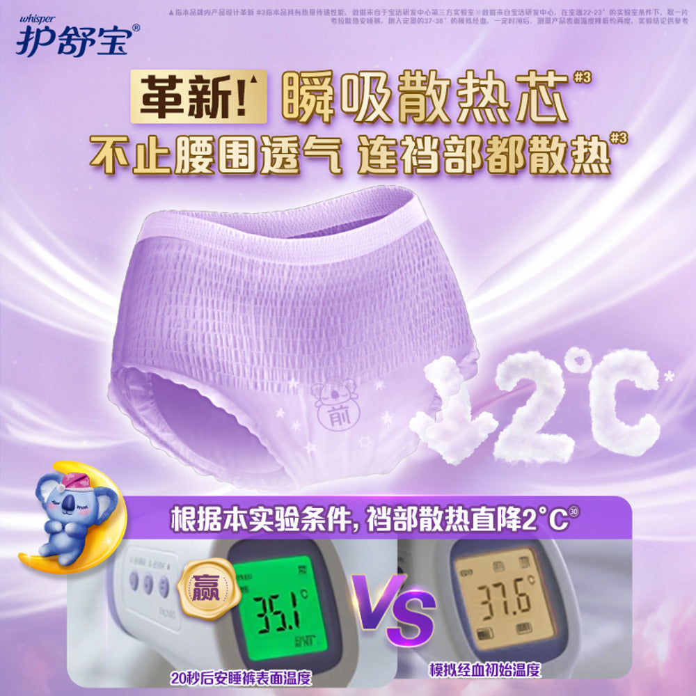 Whisper-Koala-Cooling-Night-Pants,-Ultra‑Thin-–-L,-2-Pieces---Disposable-Period-Underwear-3