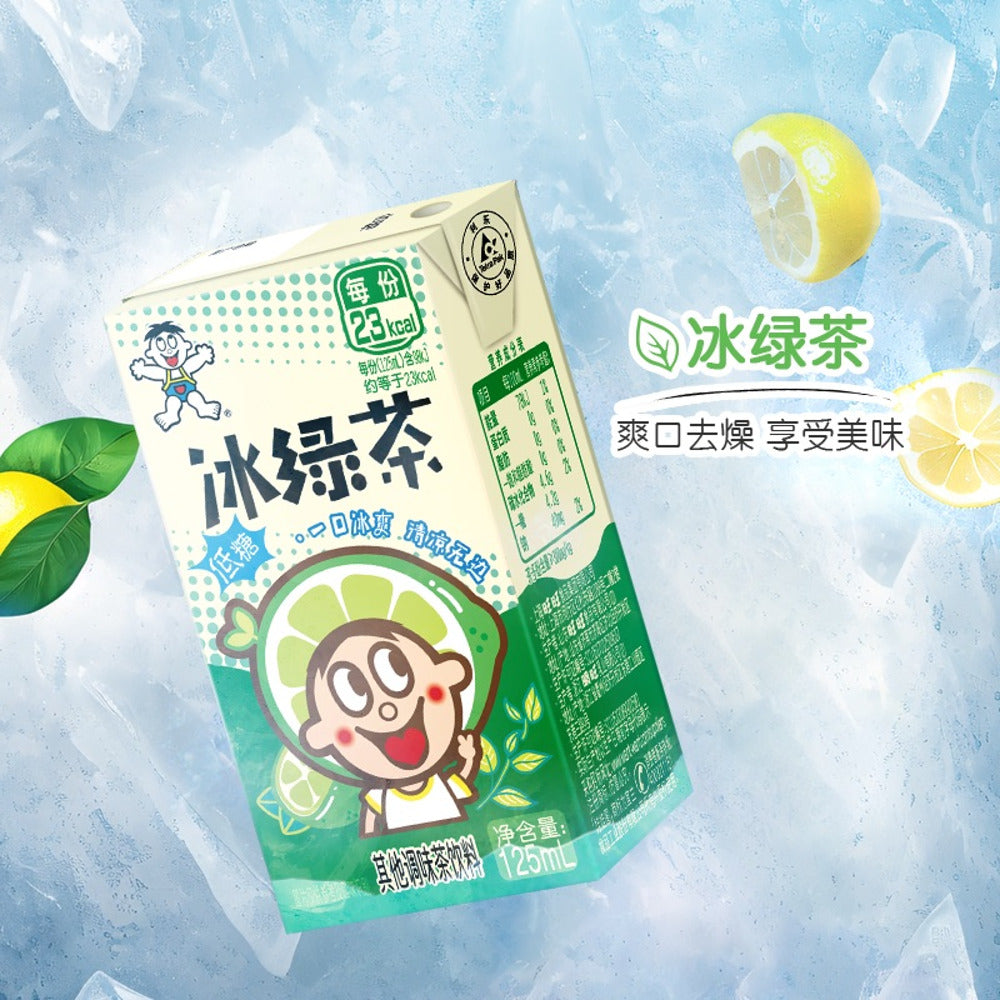 Want-Want-Iced-Green-Tea-Drink-(Low-Sugar)-125ml*4*9-Carton-3