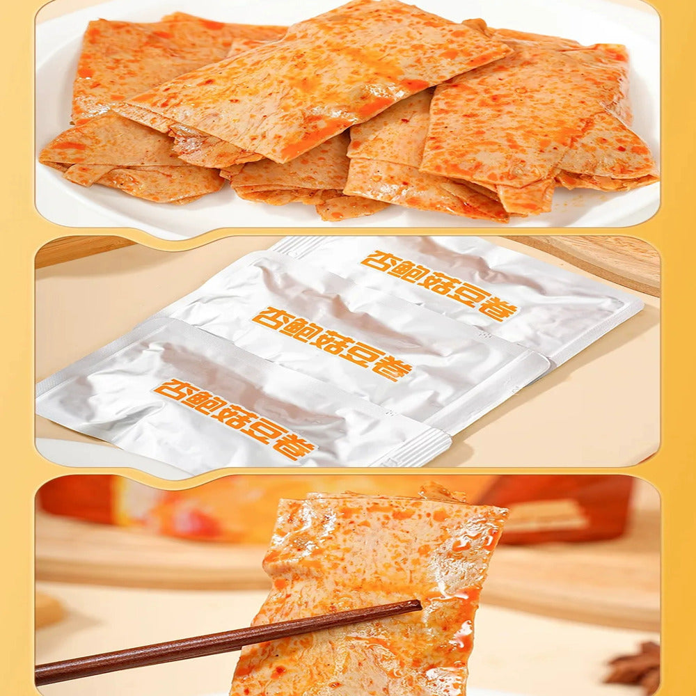 Chaoyouwei-Spicy-Tofu-Rolls-with-King-Oyster-Mushroom-100g---Spicy-Bean-Curd-Snack-4