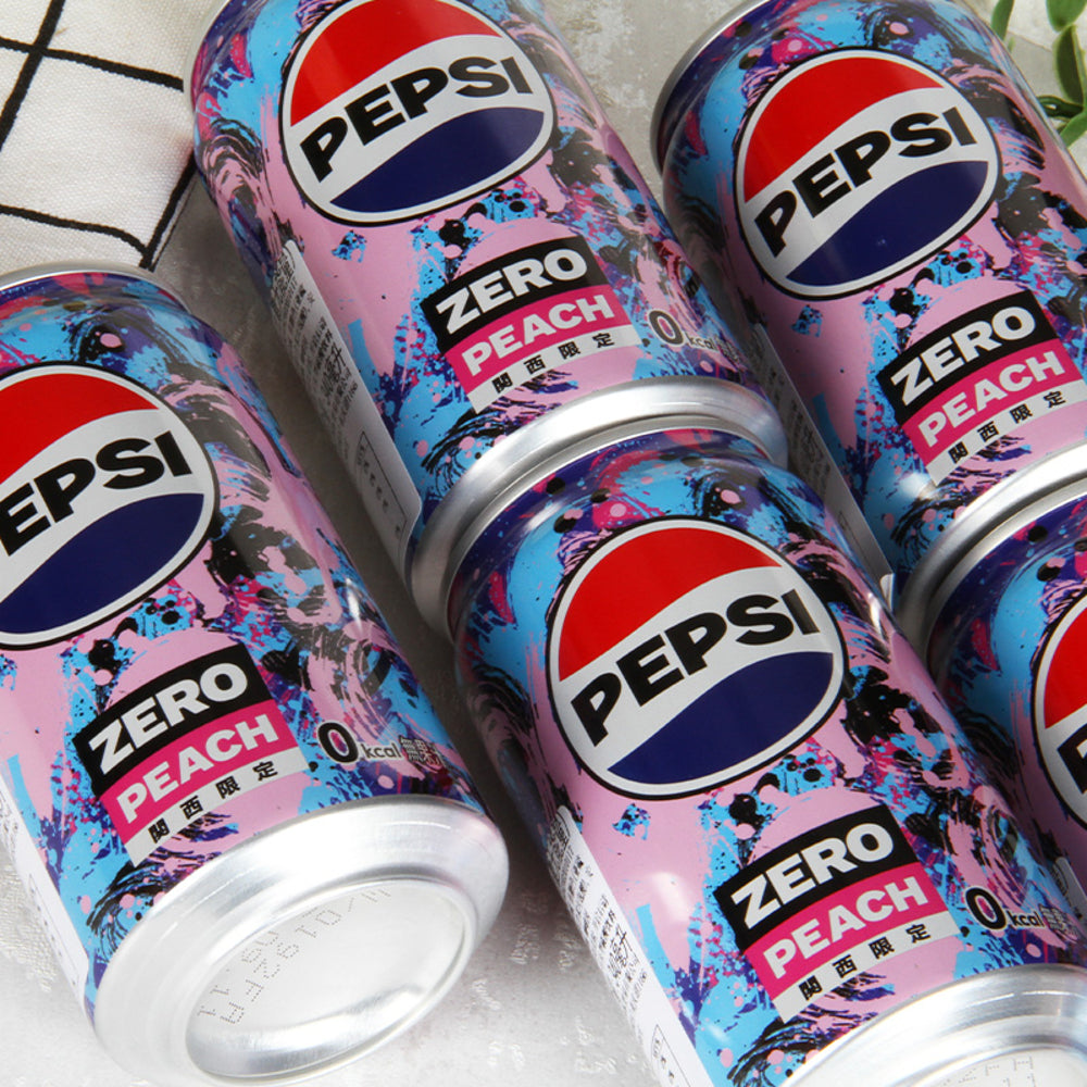 Pepsi-Zero-Peach-Flavoured-Cola-(Kansai-Limited-Edition)-340ml-Can-–-Sugar-Free,-Zero-Calorie-4
