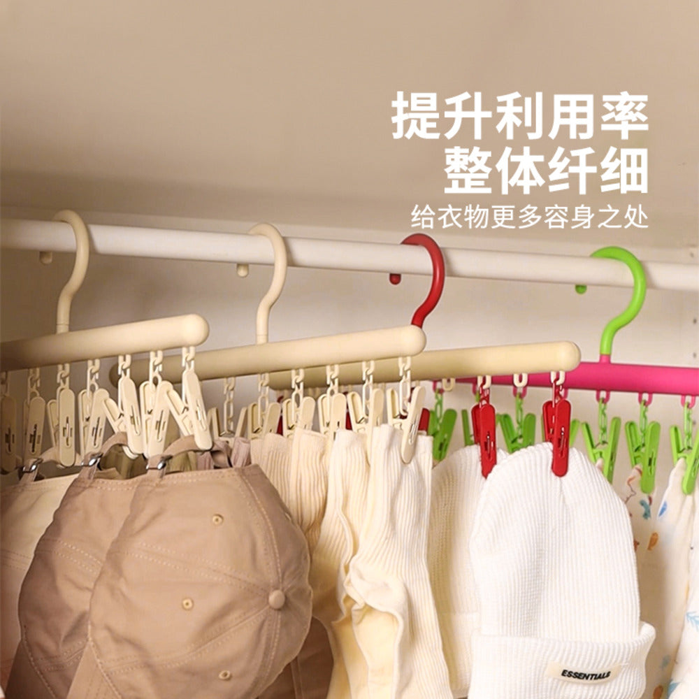 Modern-Housewife-Straight-Bar-Clip-Drying-Hanger,-Cream-White,-2-Pack-–-360°-Swivel-Hook-Clothes-Peg-Rack-4