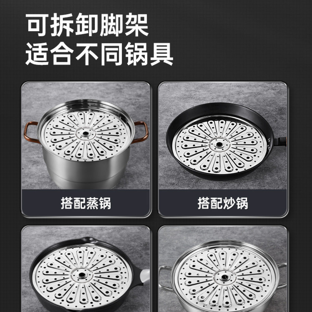 Cooker-King-304-Stainless-Steel-Steaming-Rack-30-cm-–-Steam-Plate-Insert-for-Pots-&-Woks-(Diameter-29.8-cm)---Multi-Pot-Steamer-Tray-4