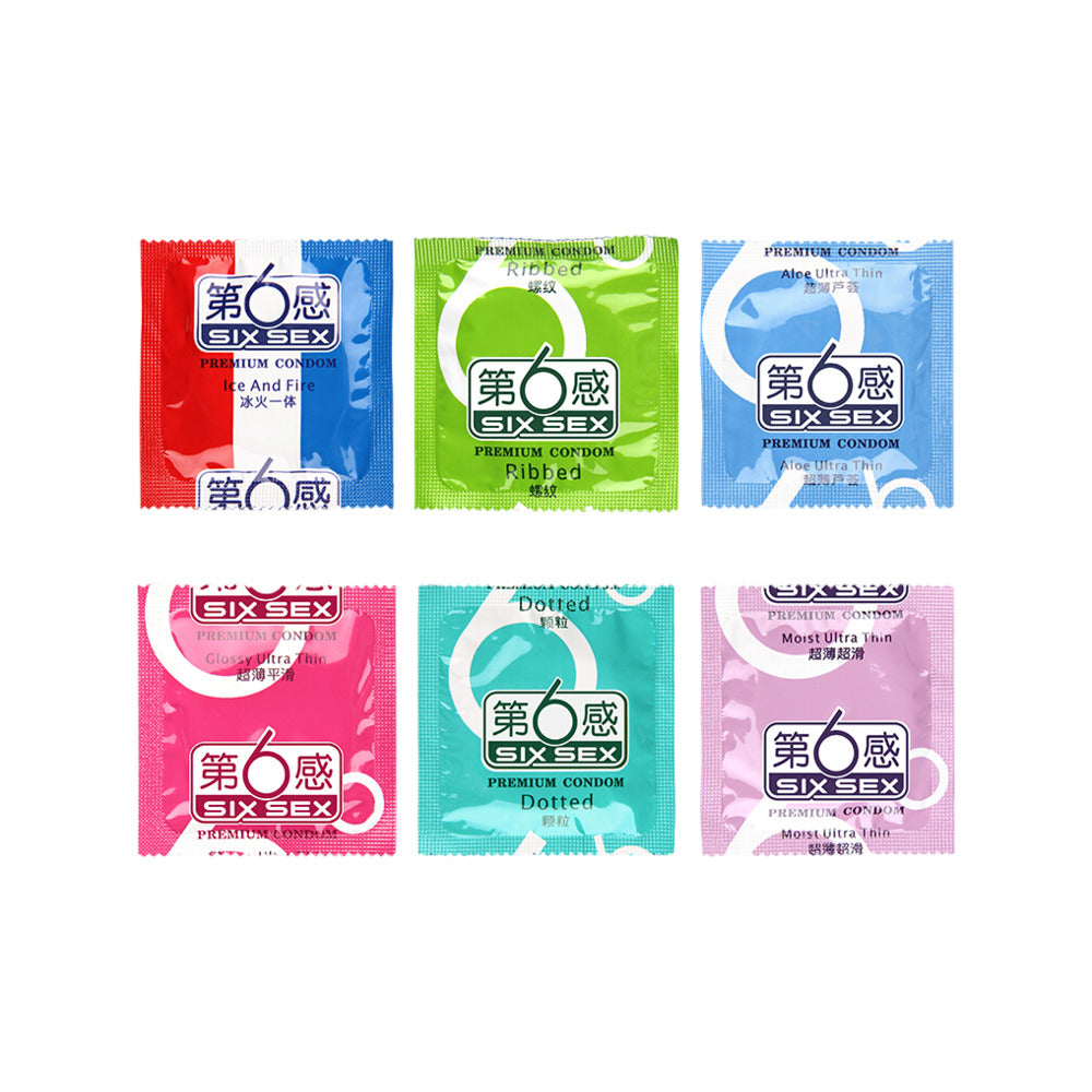 Six-Sex-6-in-1-Assorted-Condoms,-Natural-Rubber-Latex---24-Pack---Variety-Pack-with-Aloe,-Ice-&-Fire-5