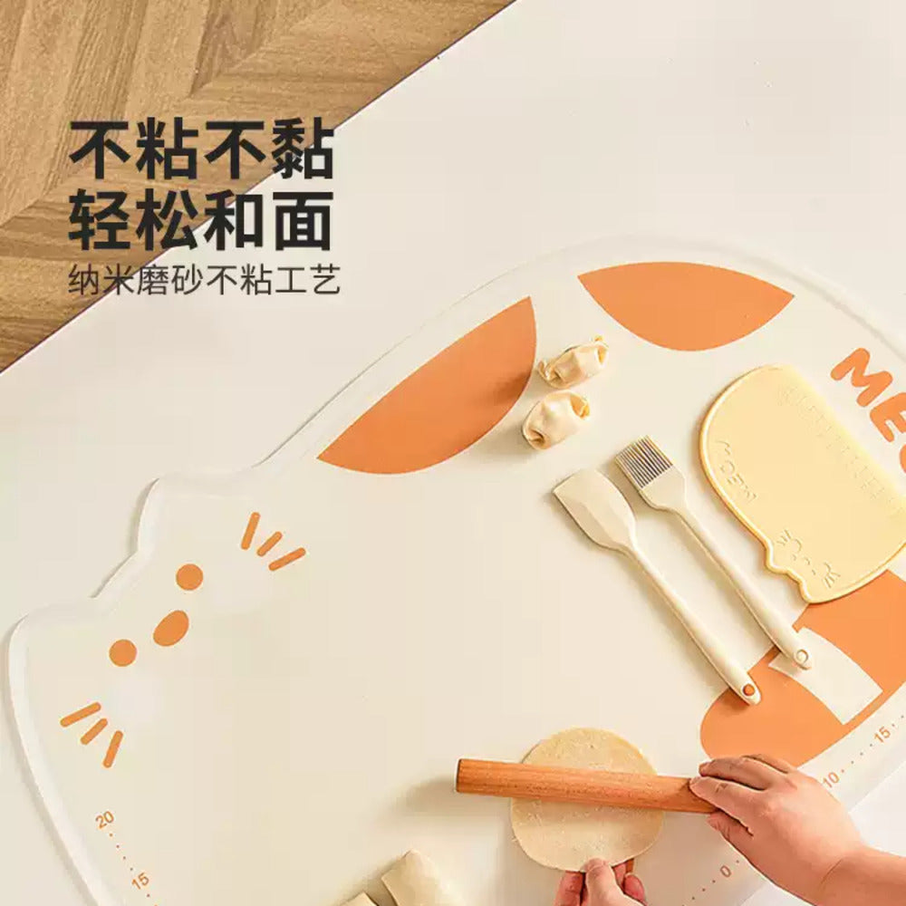 Modern-Sweet-Home-Cat-Shaped-Silicone-Kneading-Mat-52×39-cm-with-Matching-Cat-Dough-Scraper-–-Non-Slip-Baking-Mat-5