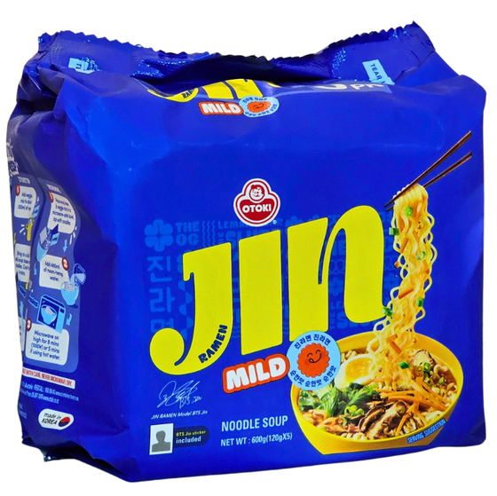 Ottogi Korean Jin Ramen Mild Flavor 120g x 5 Packs