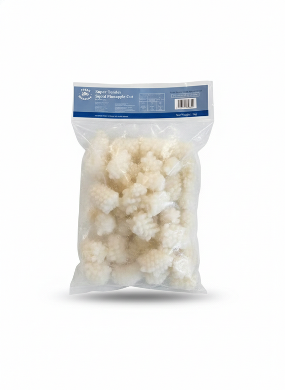 Frozen Squid Pineapple Cut 1kg - Squid Flowers for Stir-Fries & BBQ