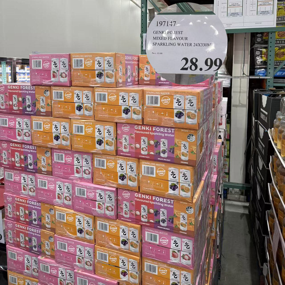 Genki-Forest-Flavored-Sparkling-Water-Variety-Pack-–-Grape,-Lychee,-White-Peach-&-Orange-(Zero-Sugar,-Zero-Calorie)-330ml-x-24-Cans-3