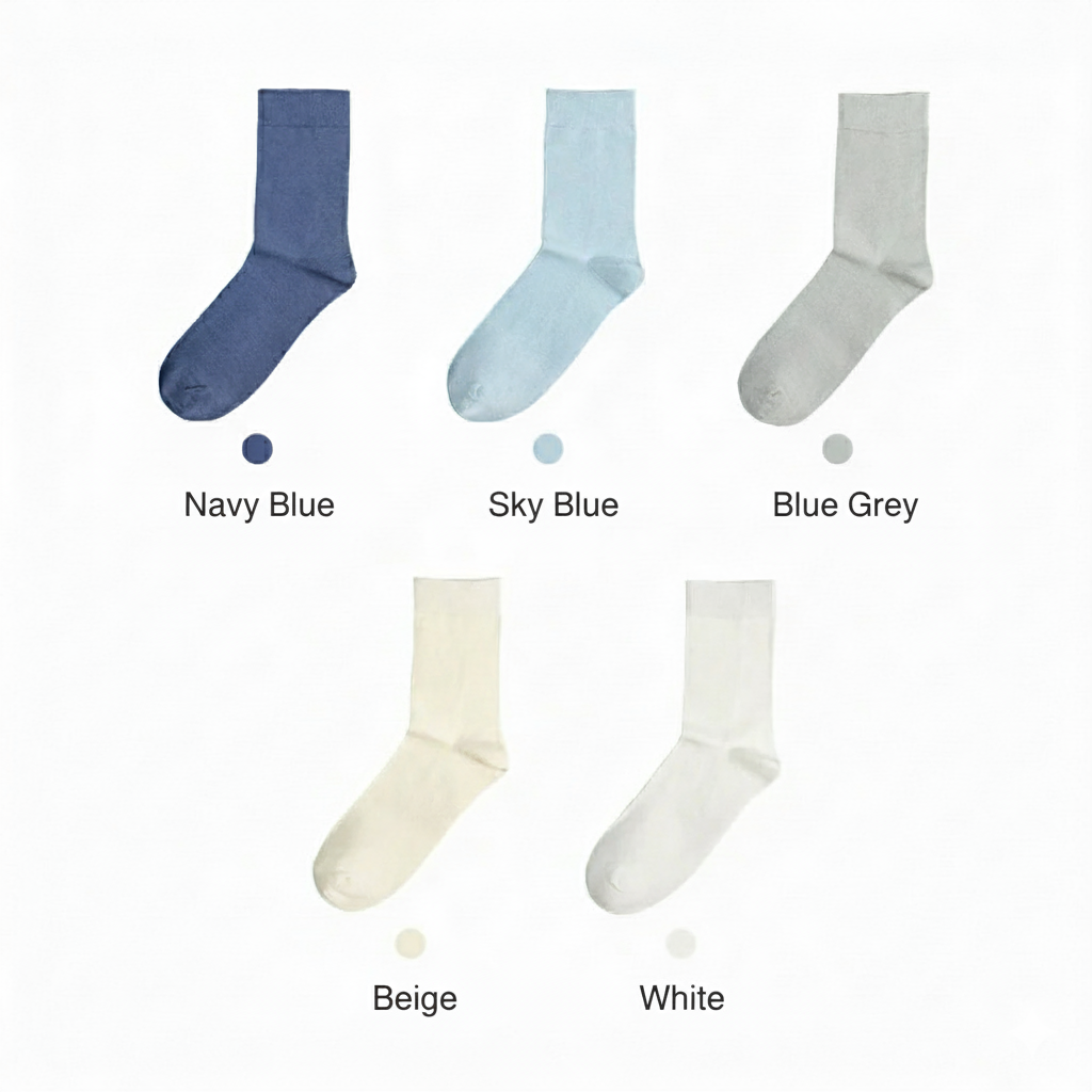 Lifease Women's Combed Cotton Socks - 5 Pairs Mixed Colors