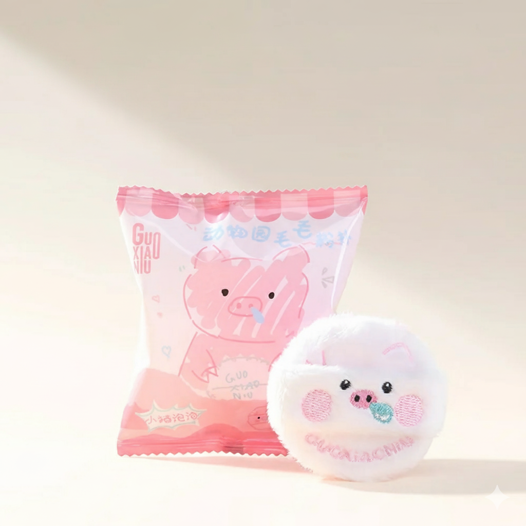 GuoXiaoNiu Zoo Animal Furry Powder Puff - 1 Piece (Four Styles Available)